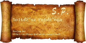 Soltész Petúnia névjegykártya